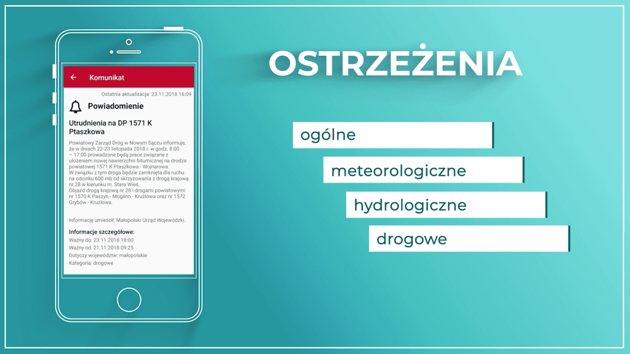 Oprogramowanie - explainer video i demo | filmyreklamowe.com 3 Kadr z explainer video o aplikacji ostrzegającej przed zagrożeniami – realizacja filmyreklamowe.com.