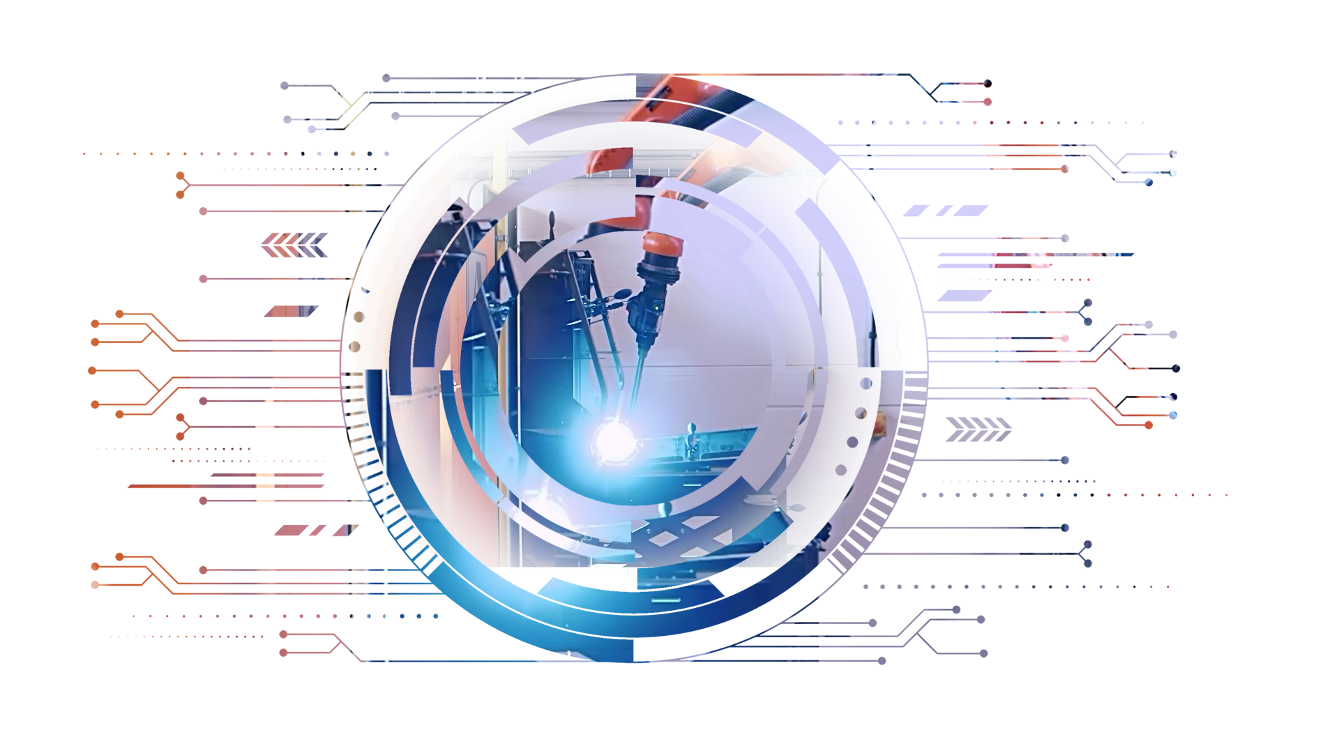 Roboty spawalnicze i automatyzacja produkcji - wiedza w 2026 7 Robot spawalniczy wykonujący spoiny na wielkogabarytowej konstrukcji stalowej